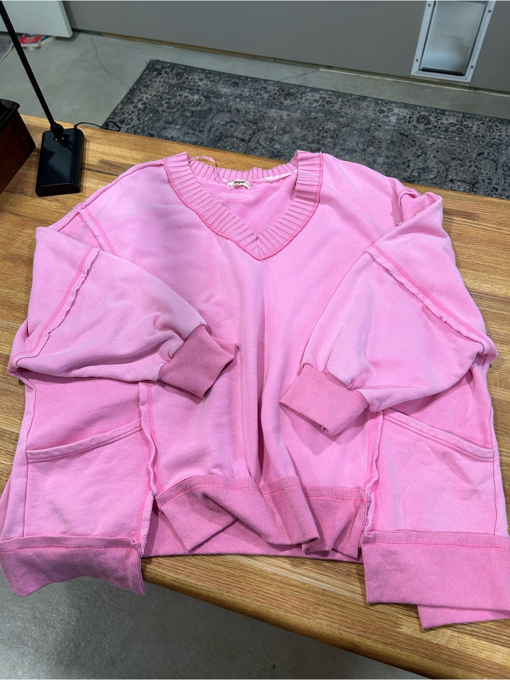 Blue Velvet V-Neck Sweatshirt - Large - Picture 5 of 12